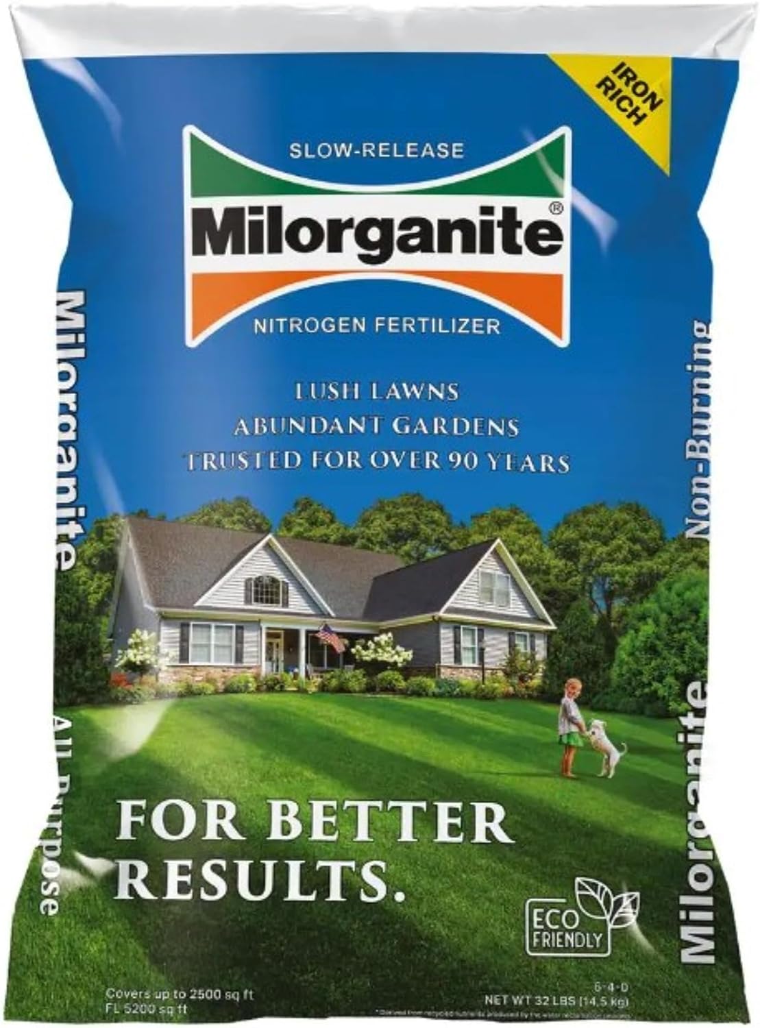 Milorganite All-Purpose Eco-Friendly Slow-Release Salt-Free Nitrogen 6-4-0 Fertilizer 